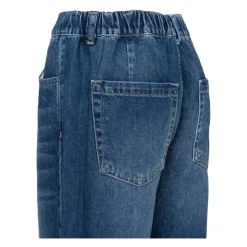 Weite Denim-Hose mit schicken Knöpfen