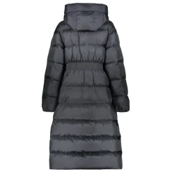 Wendbare lange Daunenjacke mit Kapuze