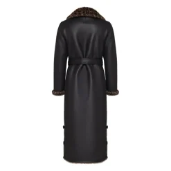 Wendbarer Fake Shearling Mantel mit Animal Print