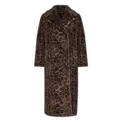 Wendbarer Fake Shearling Mantel mit Animal Print