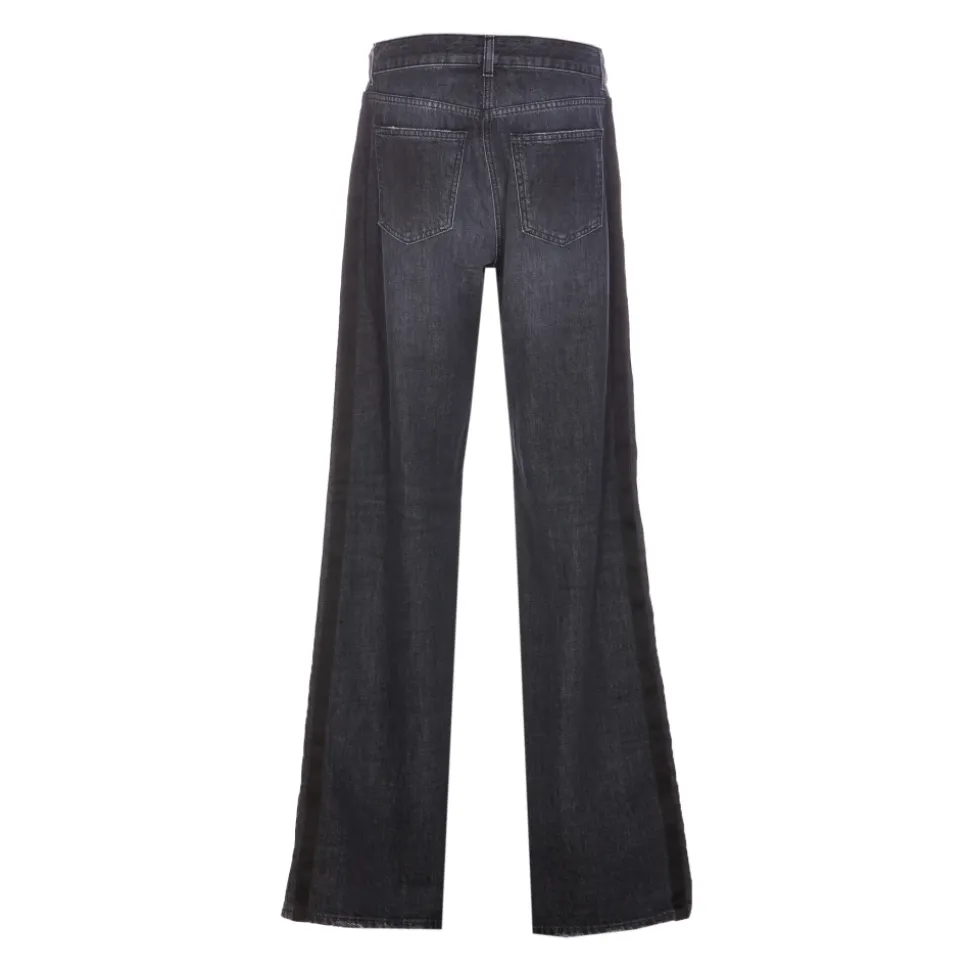Wide Leg Jeans mit Samtband