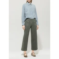 Wideleg Denim Jeans Cool Khaki