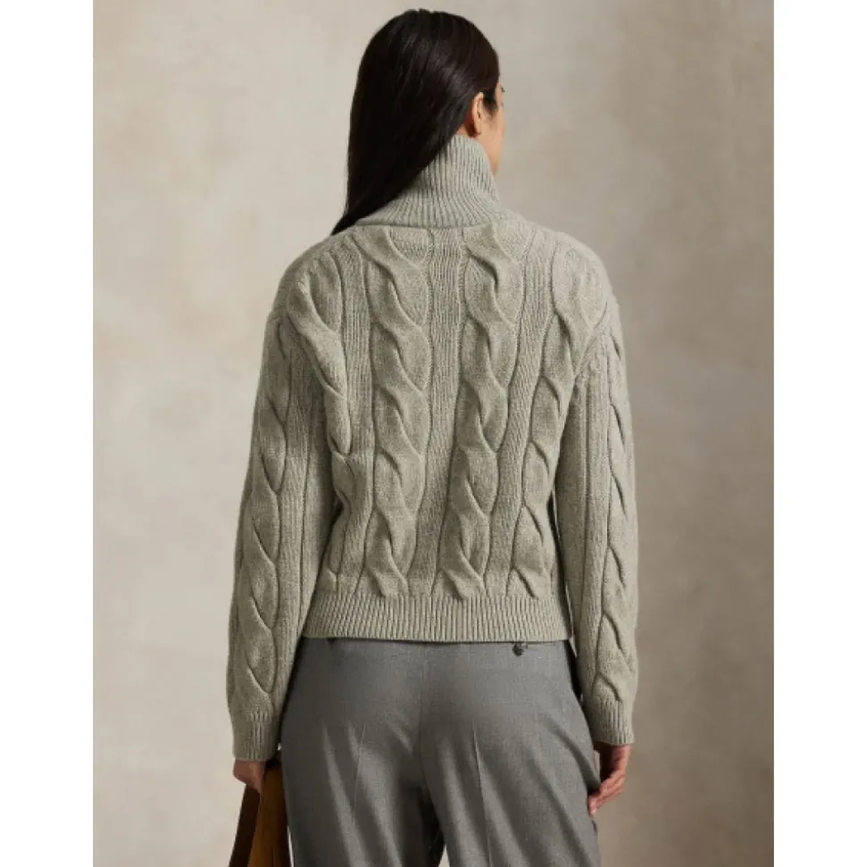 Woll- und Kaschmir-Zopfstrickjacke