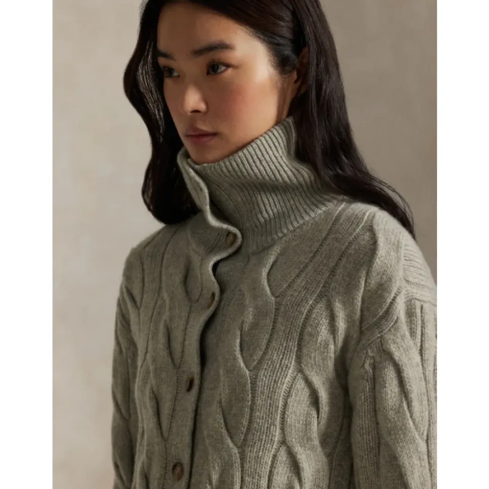 Woll- und Kaschmir-Zopfstrickjacke