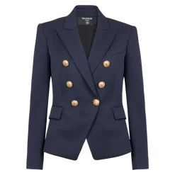 Woll-Blazer mit doppelter Knopfleiste