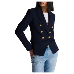 Woll-Blazer mit doppelter Knopfleiste