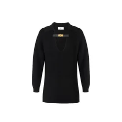 Wollmischpullover mit Schmuckträger
