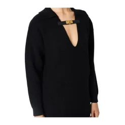 Wollmischpullover mit Schmuckträger