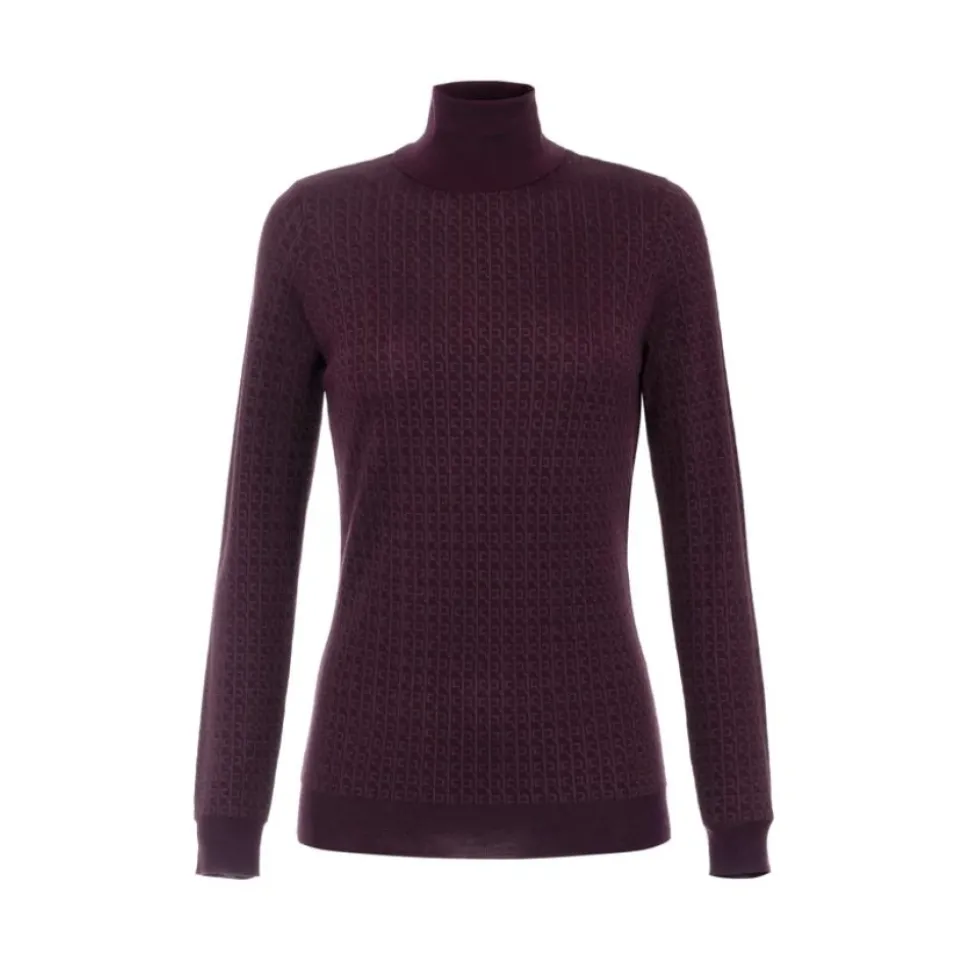 Wollpullover mit Jacquard-Mikro-Logo