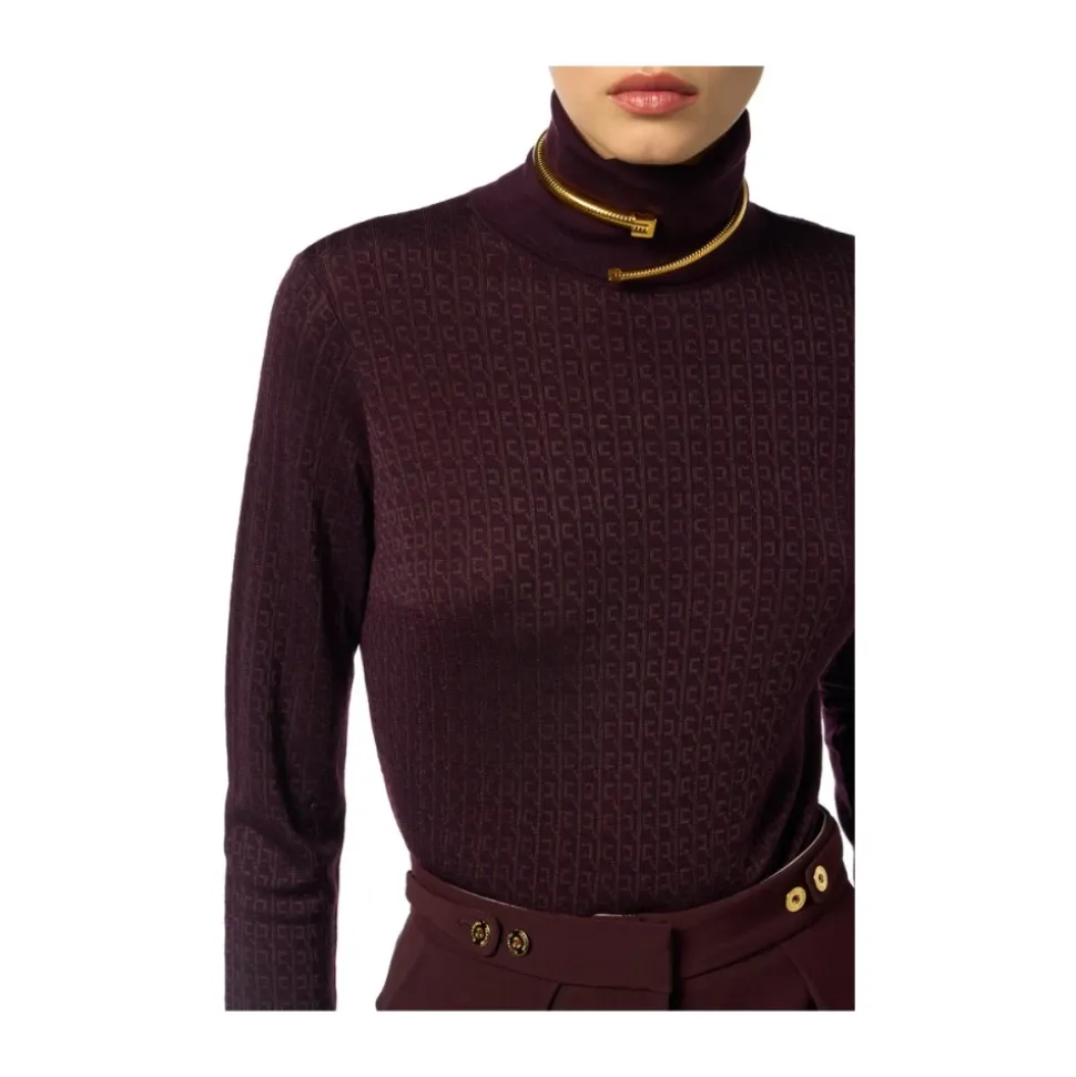 Wollpullover mit Jacquard-Mikro-Logo