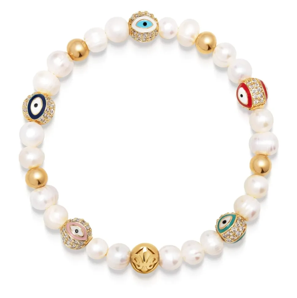 Women's Evil Eye Pearl Bracelet