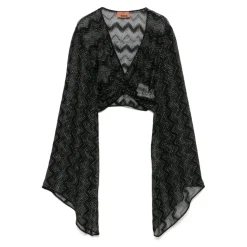Zig Zag Lamé Crop Top