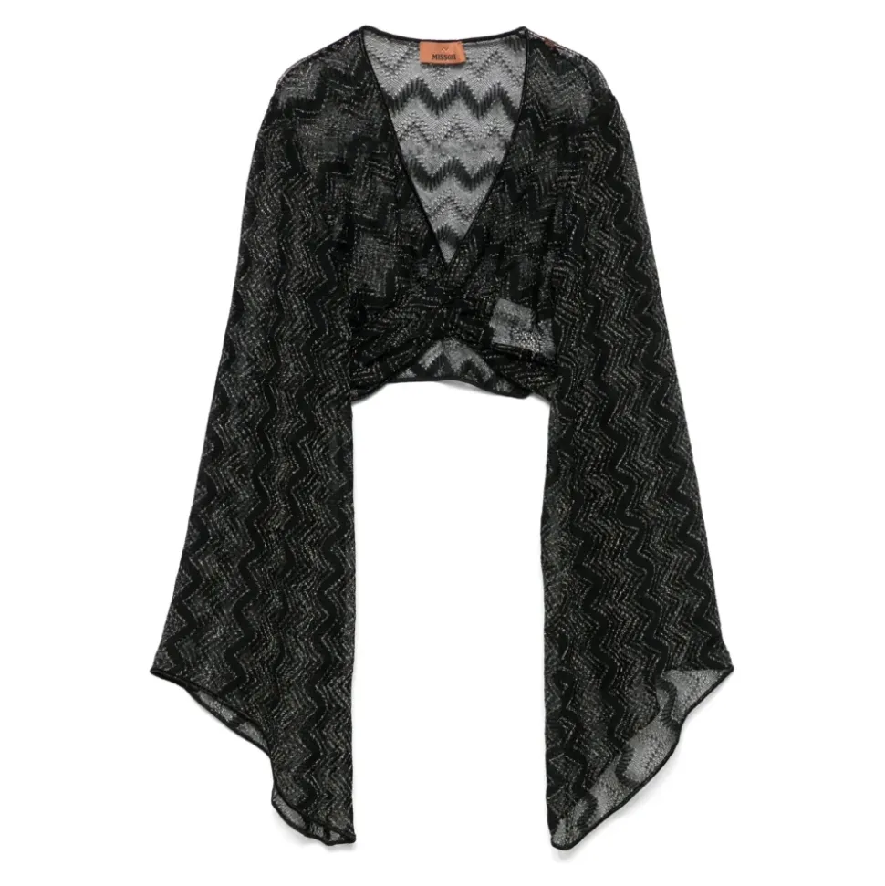 Zig Zag Lamé Crop Top