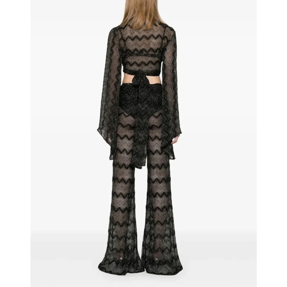 Zig Zag Lamé Crop Top