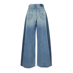 Zweifarbige Denim Schlaghose