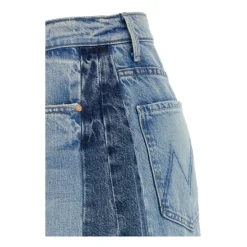 Zweifarbige Denim Schlaghose